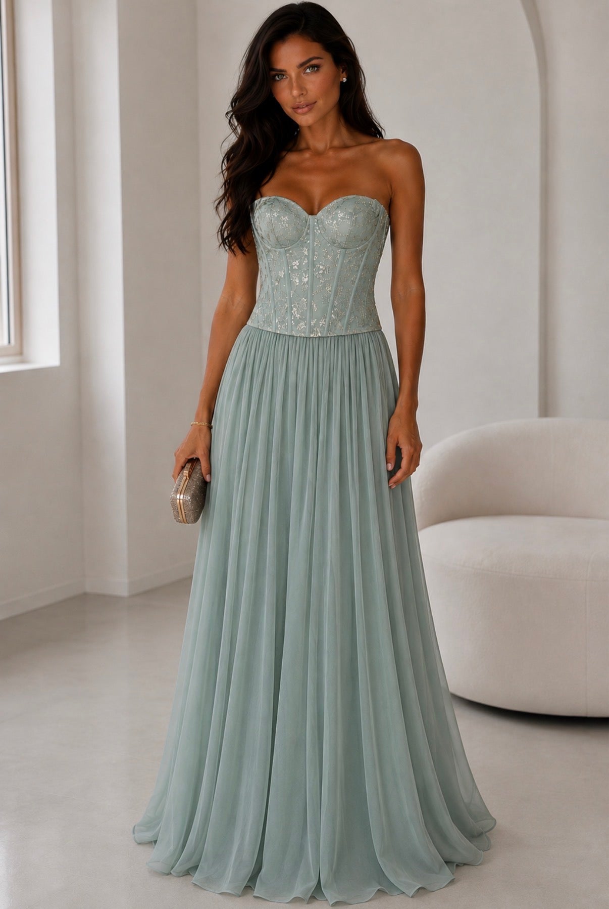 VESTIDO LONGO VERDE