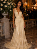 VESTIDO DOURADO PLISSADO