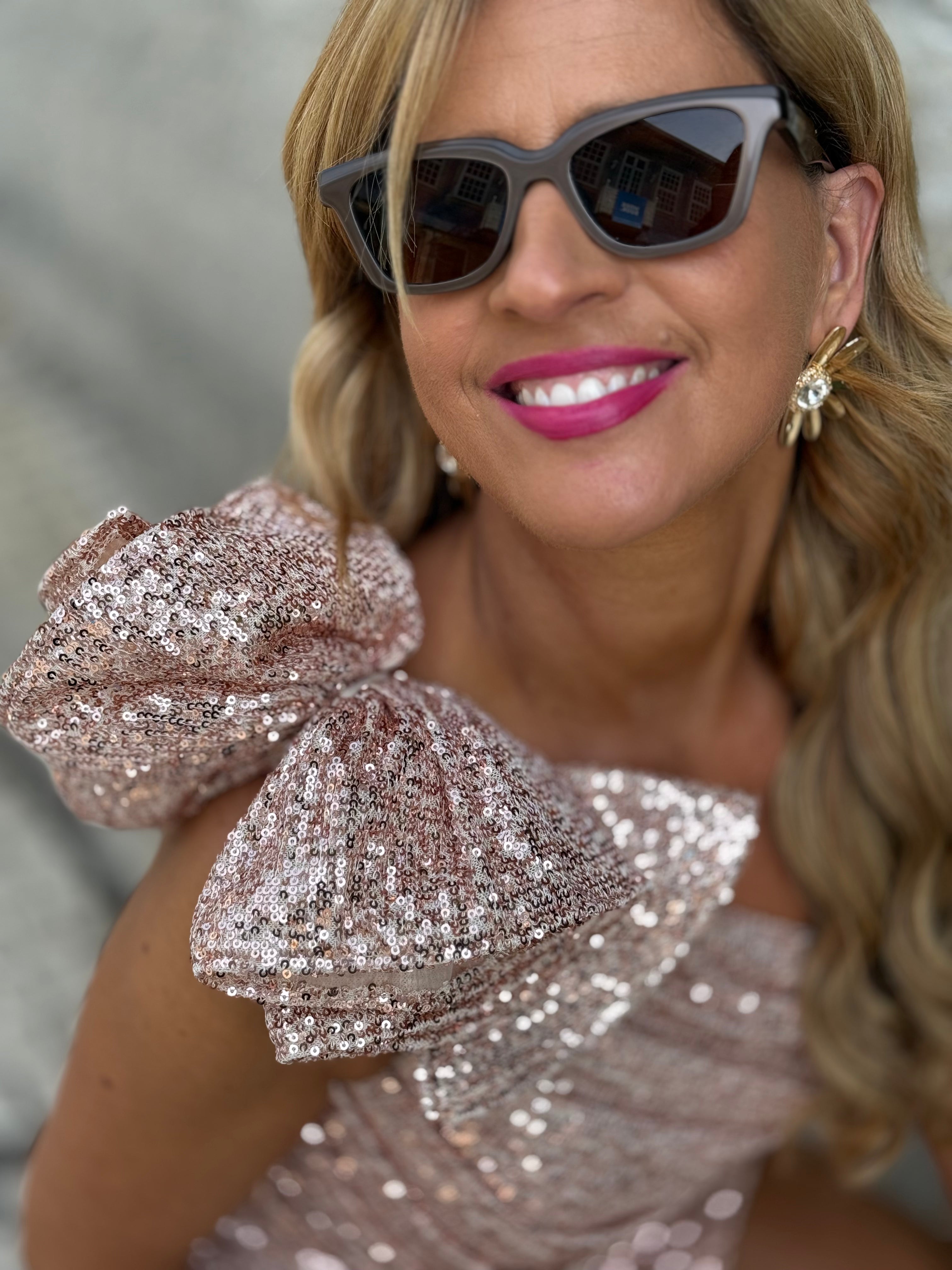 VESTIDO ROSA BRILHO