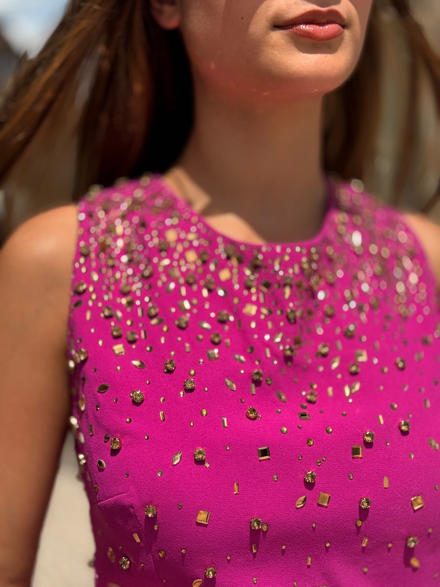 Vestido lexus midi com pedraria
