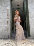 VESTIDO NUDE LANTEJOULAS