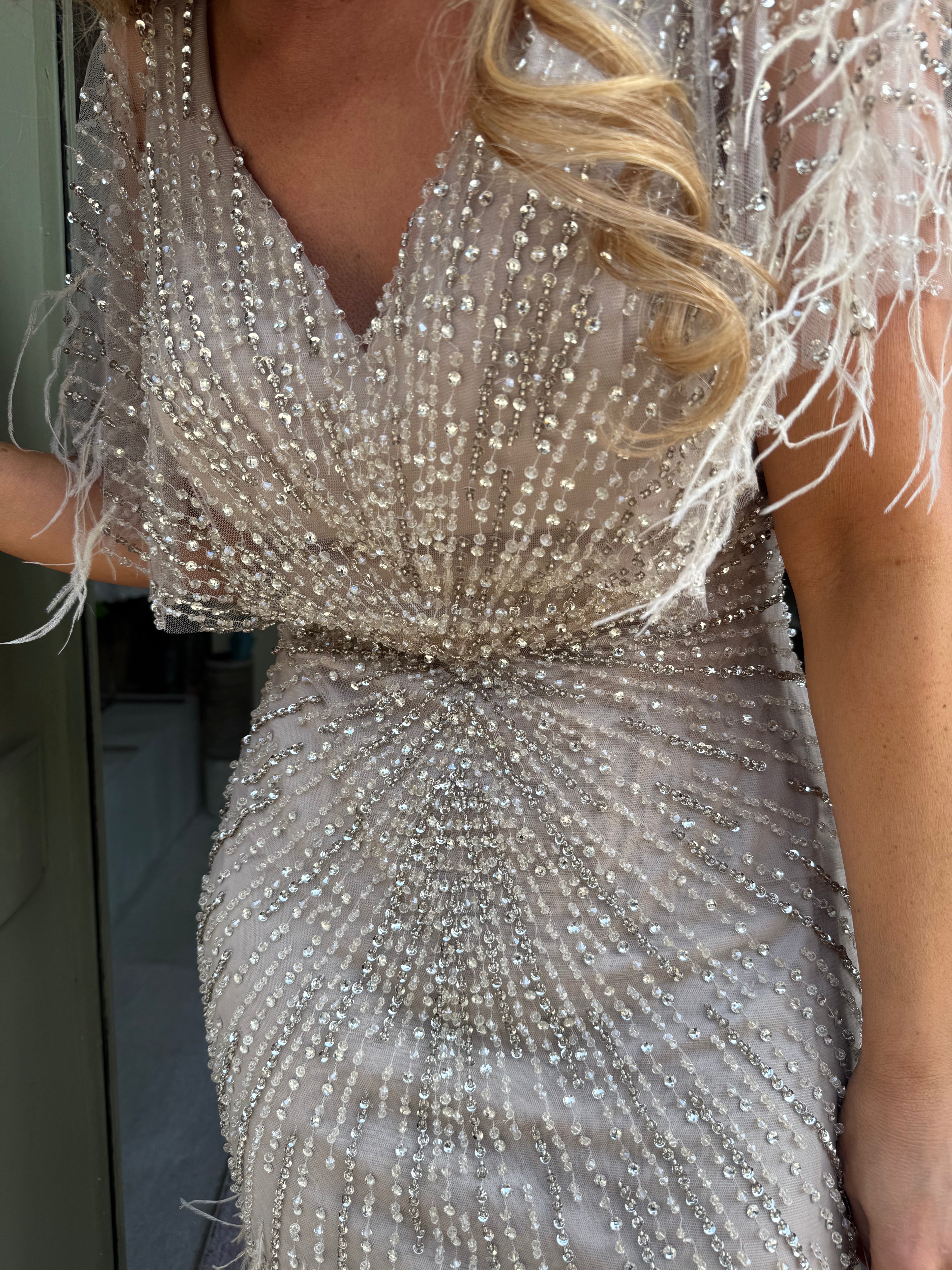 VESTIDO NUDE LANTEJOULAS