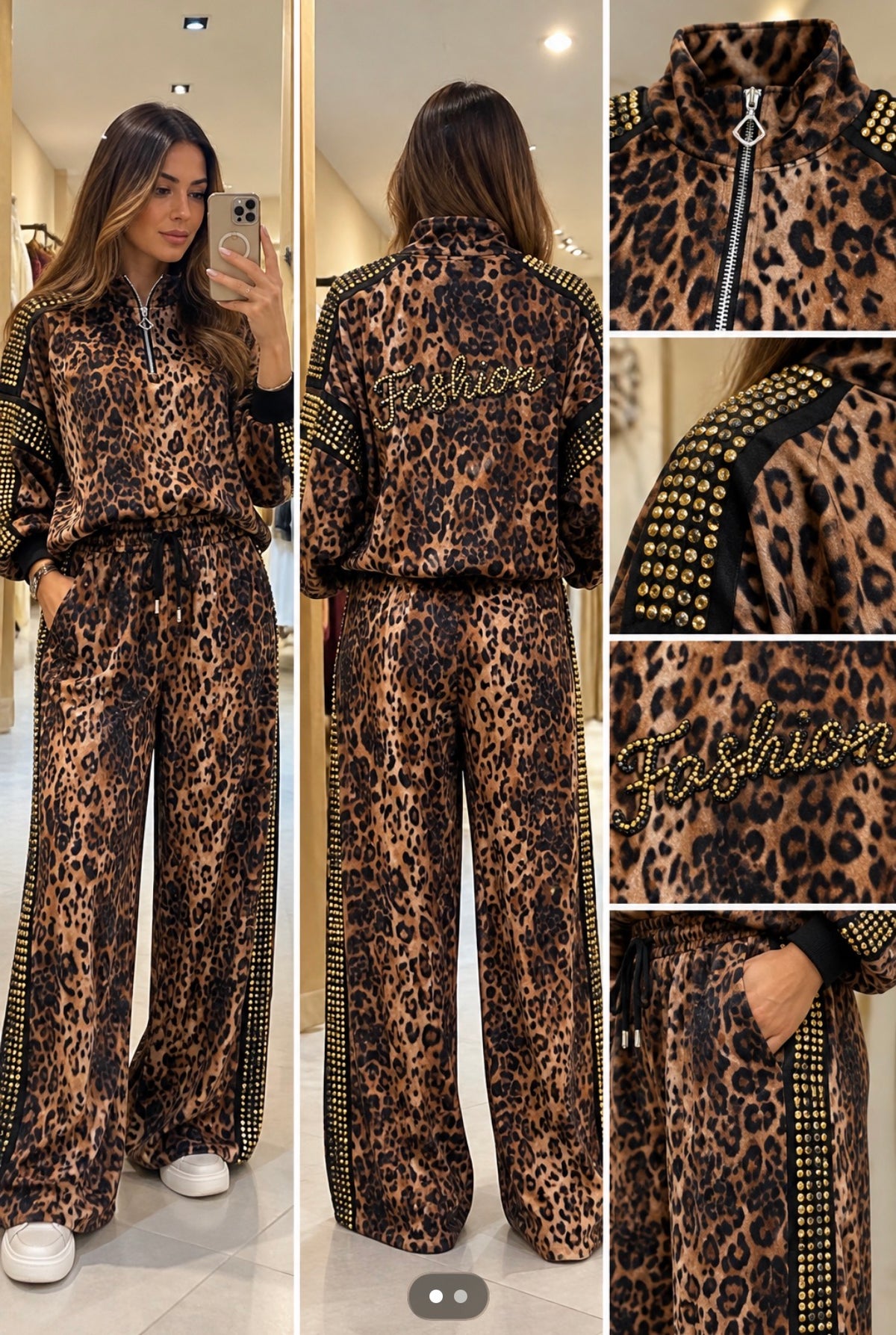 CONJUNTO ANIMAL PRINT COM APLICAÇÕES