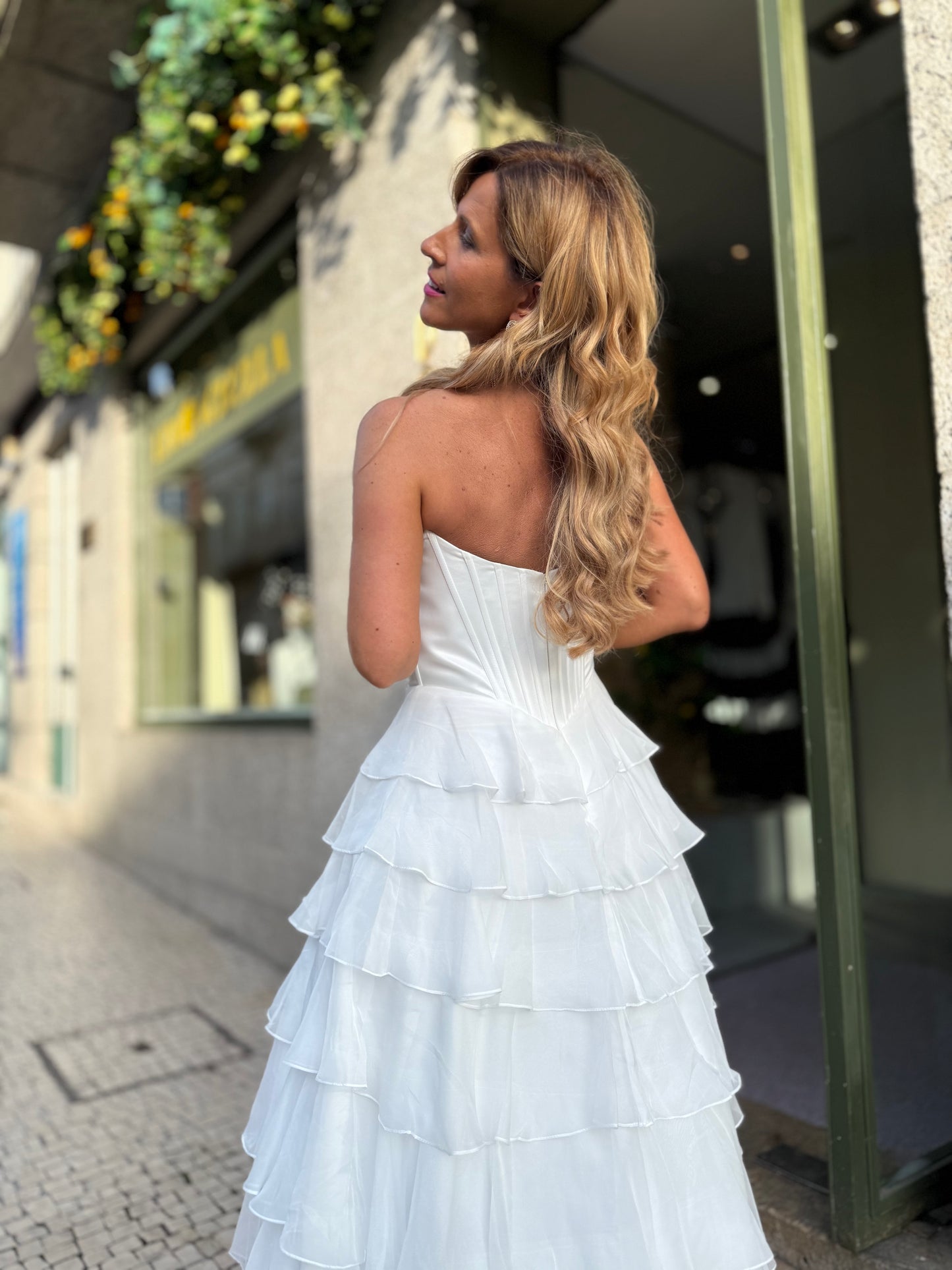 VESTIDO LONGO FOLHOS