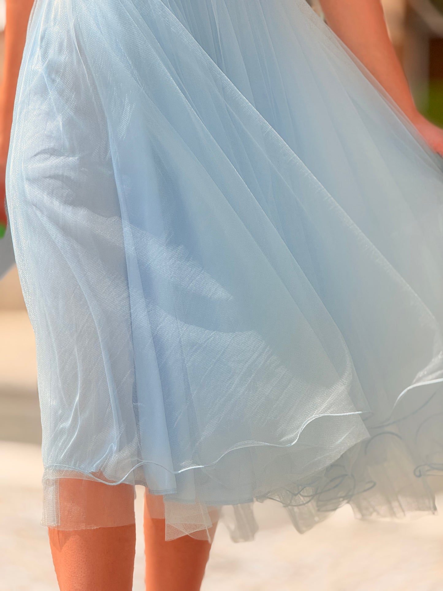Vestido fluído em tule