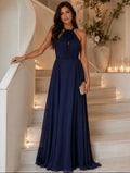 VESTIDO AZUL COM FLOR