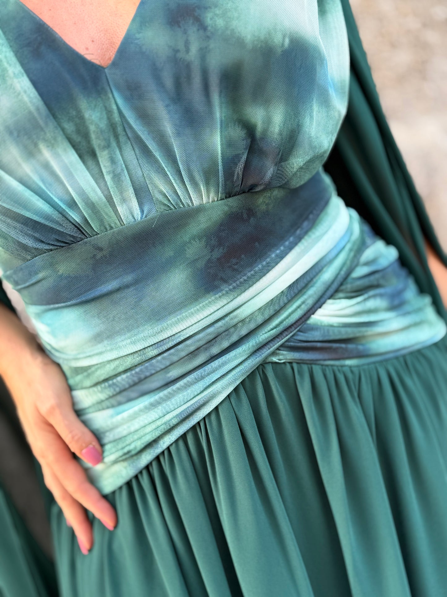 Vestido com manga esvoaçante