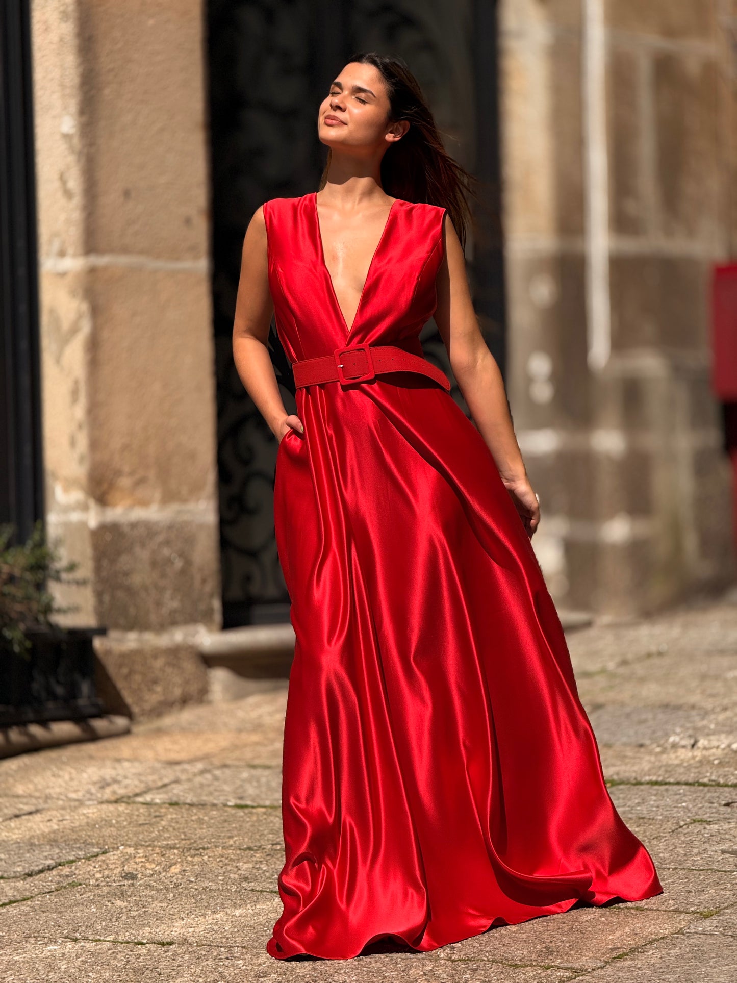 Vestido com cinto