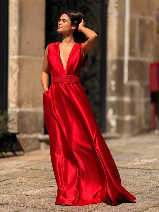 Vestido com cinto