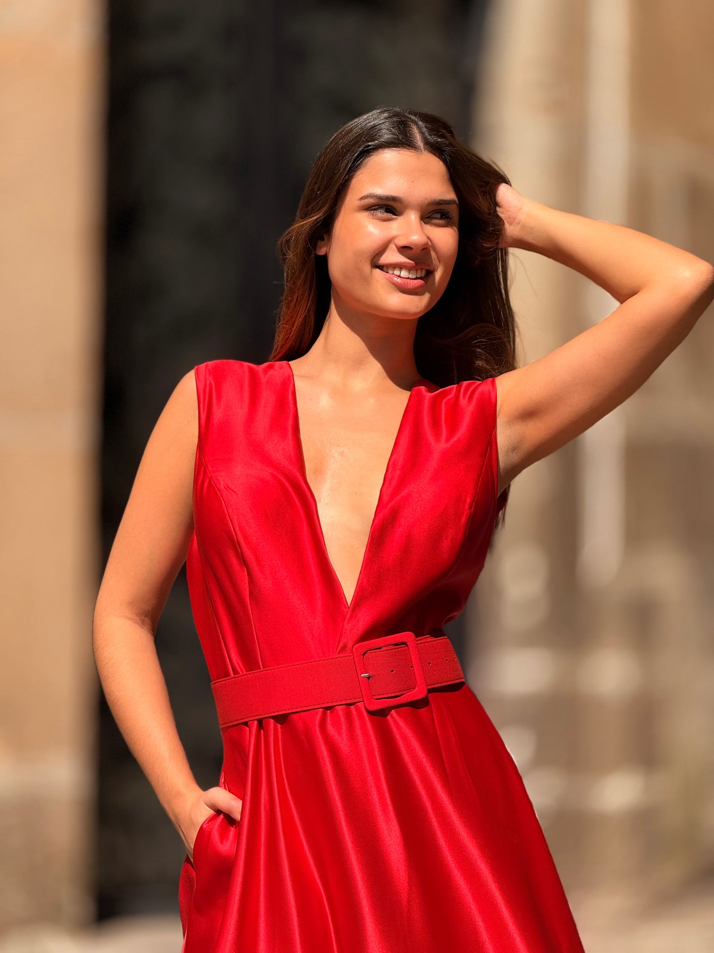 Vestido com cinto