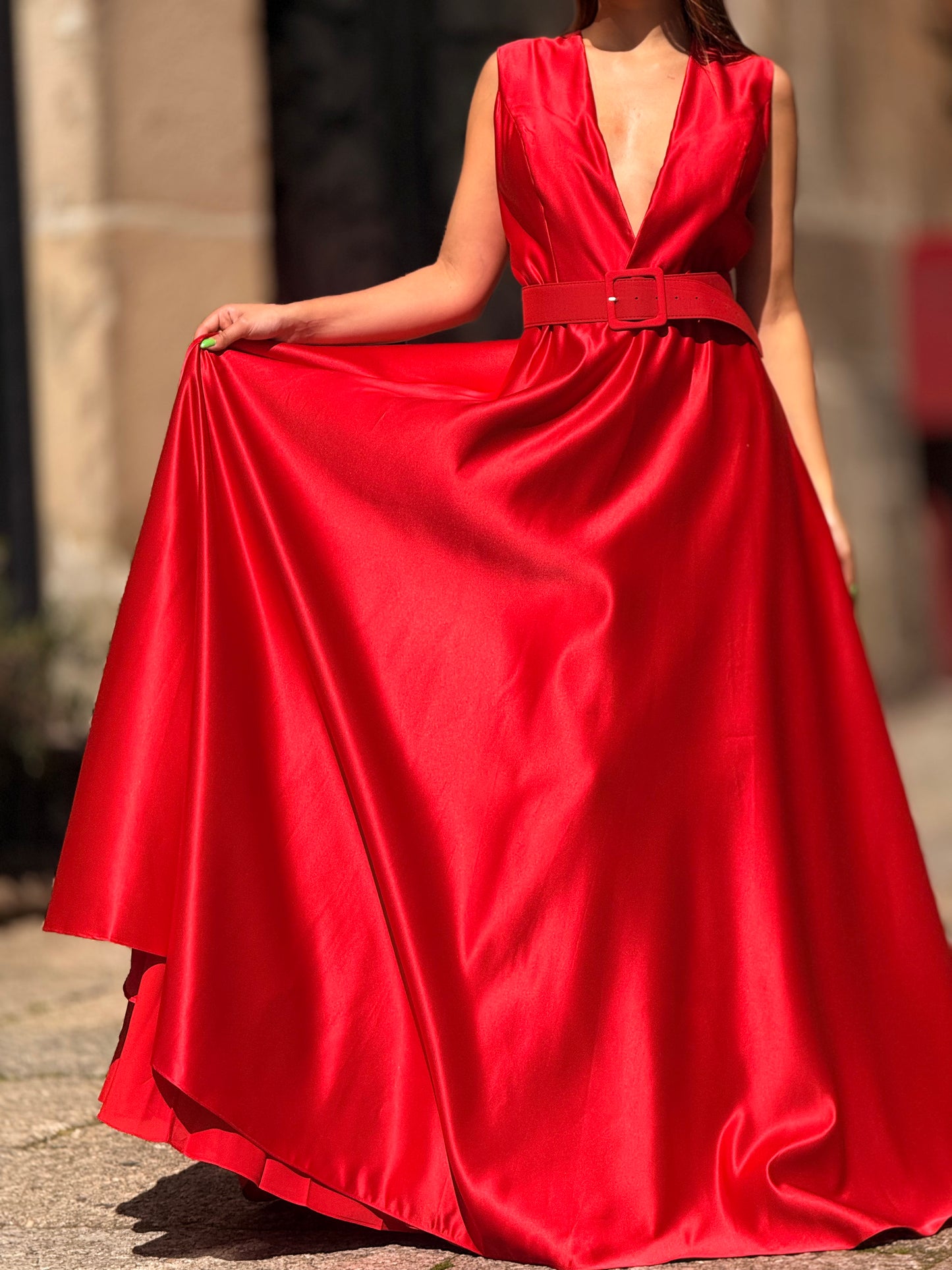 Vestido com cinto