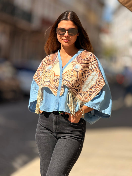 Túnica crop top