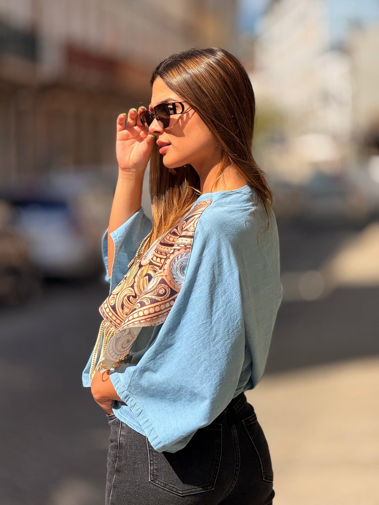 Túnica crop top