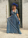 VESTIDO METALIZADO PLISSADO