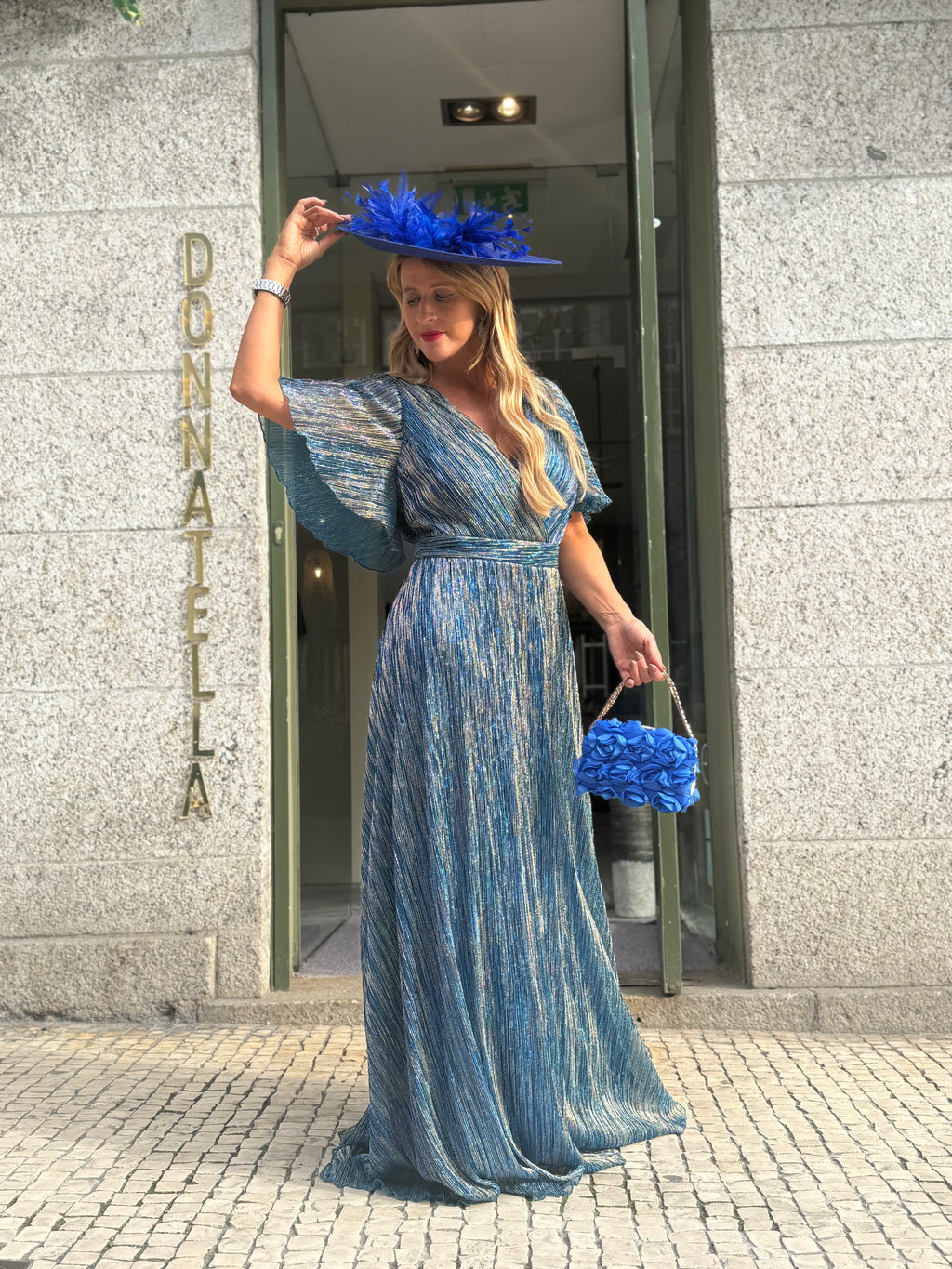 VESTIDO METALIZADO PLISSADO