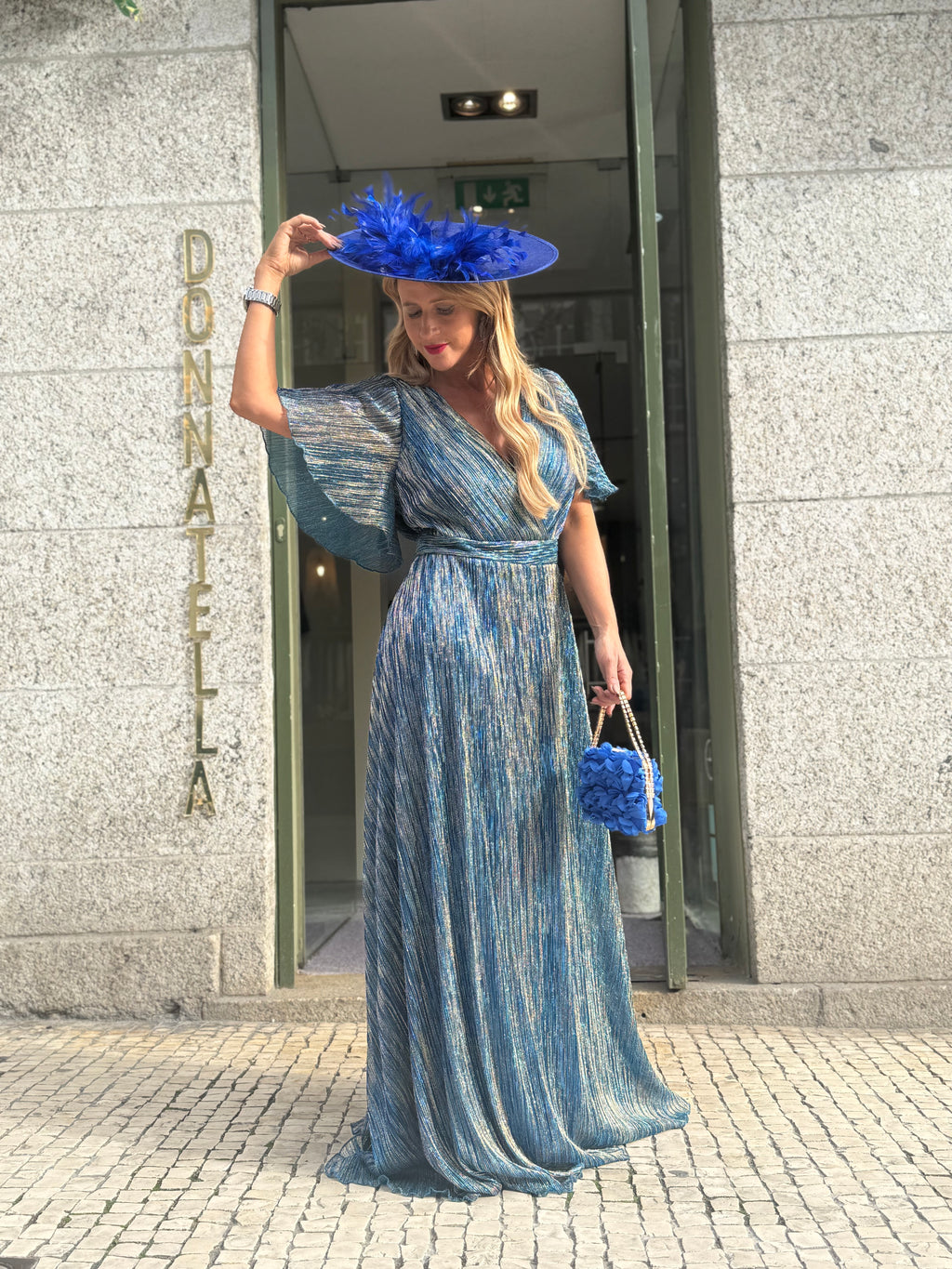 VESTIDO METALIZADO PLISSADO