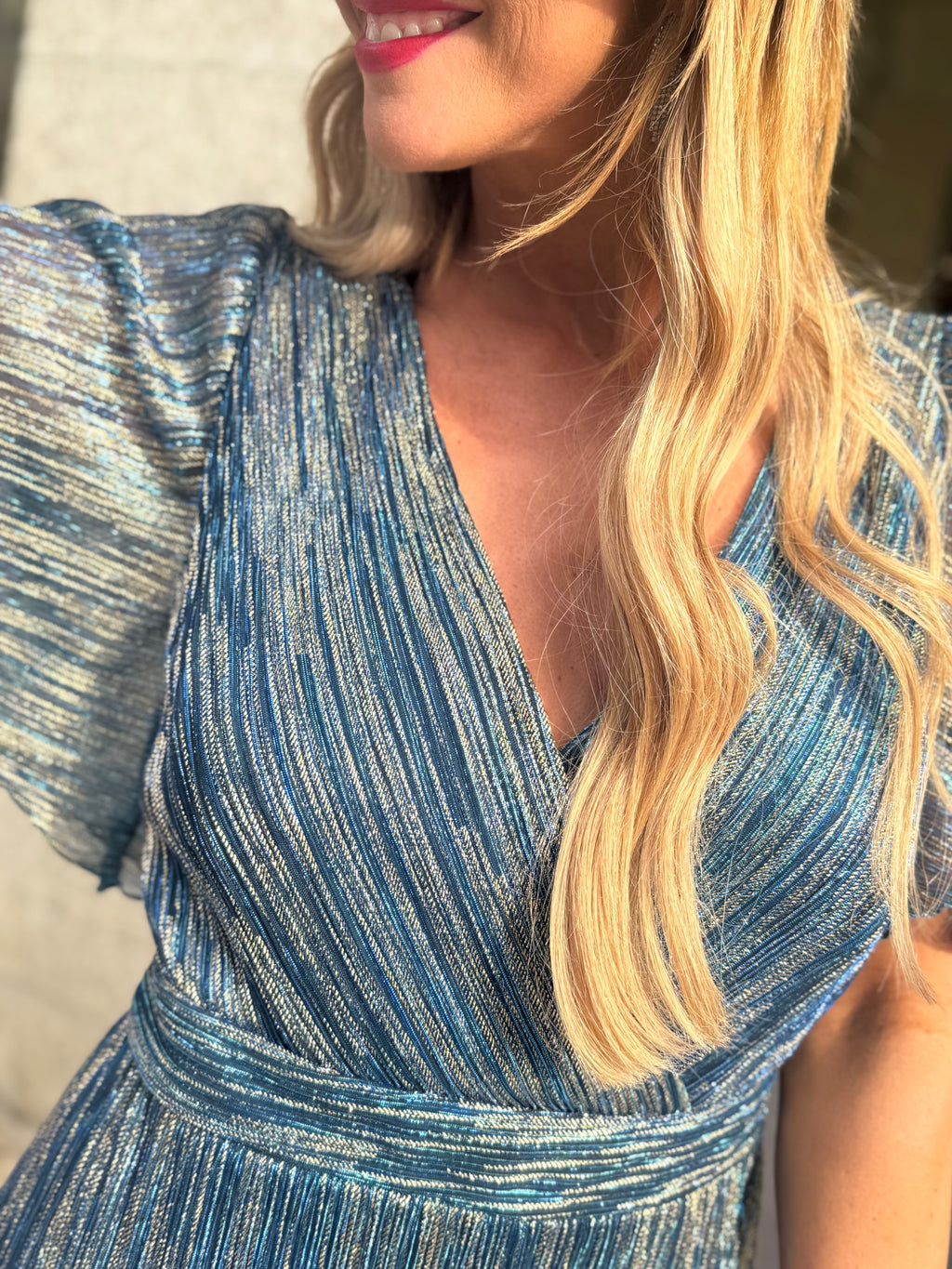 VESTIDO METALIZADO PLISSADO