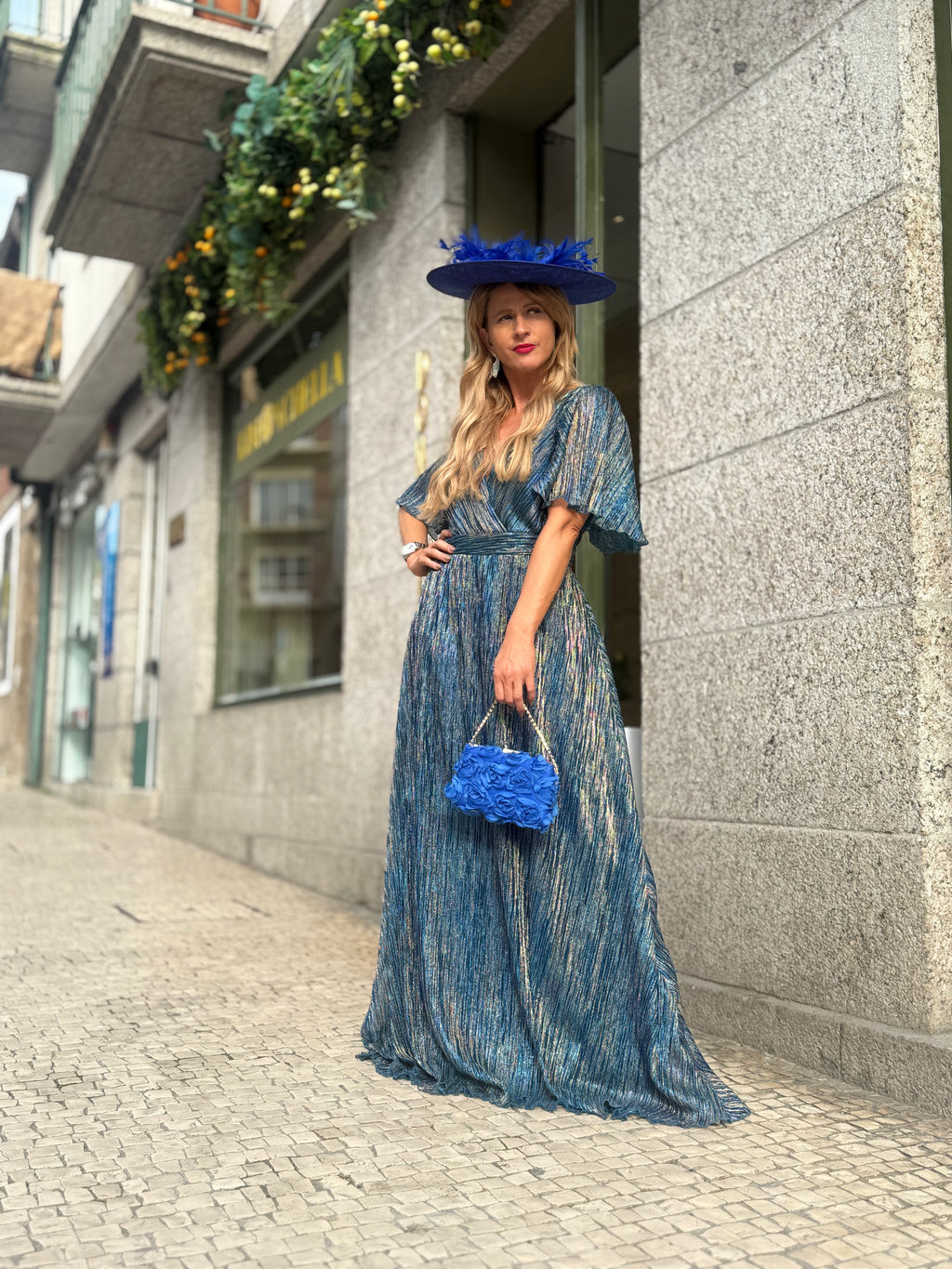VESTIDO METALIZADO PLISSADO