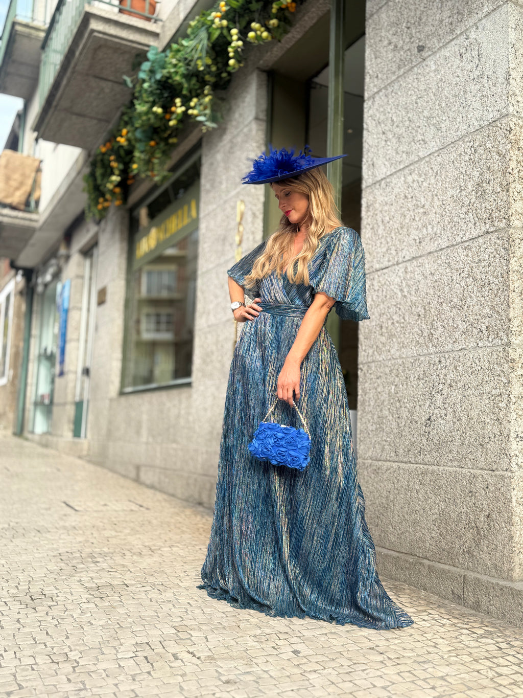 VESTIDO METALIZADO PLISSADO