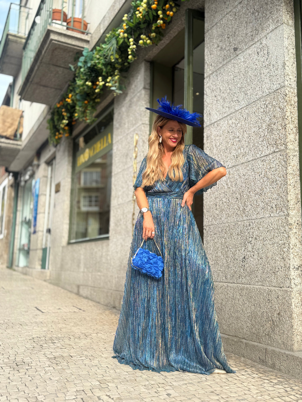 VESTIDO METALIZADO PLISSADO