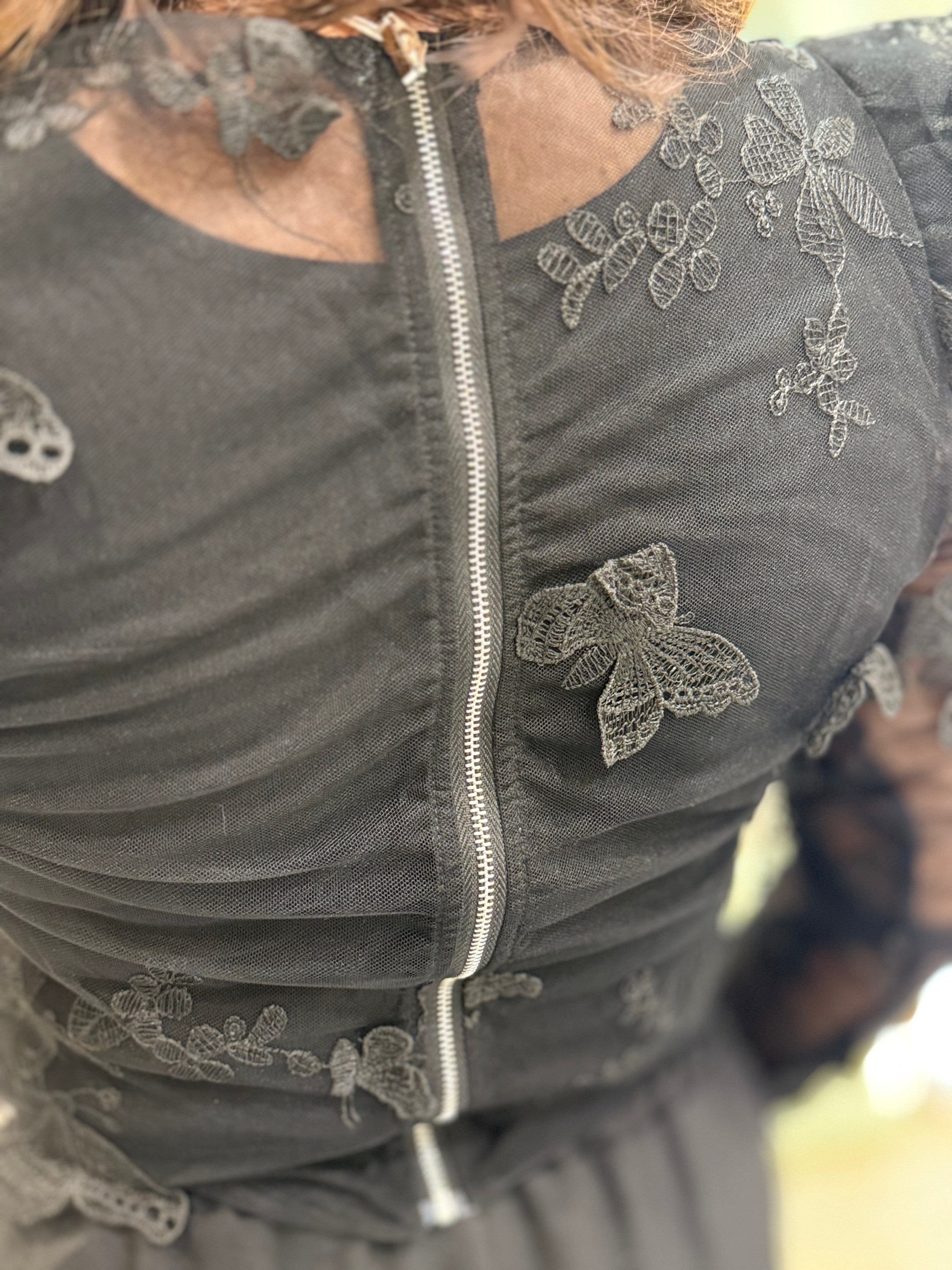Blusa de transparente preta com proteção