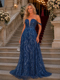 VESTIDO AZUL MARINHO BRILHOS