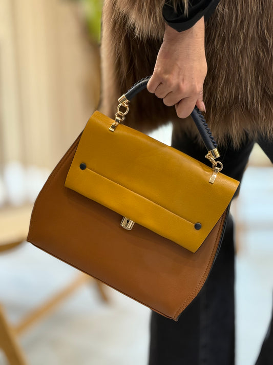 Bolsa dois tons terrosos