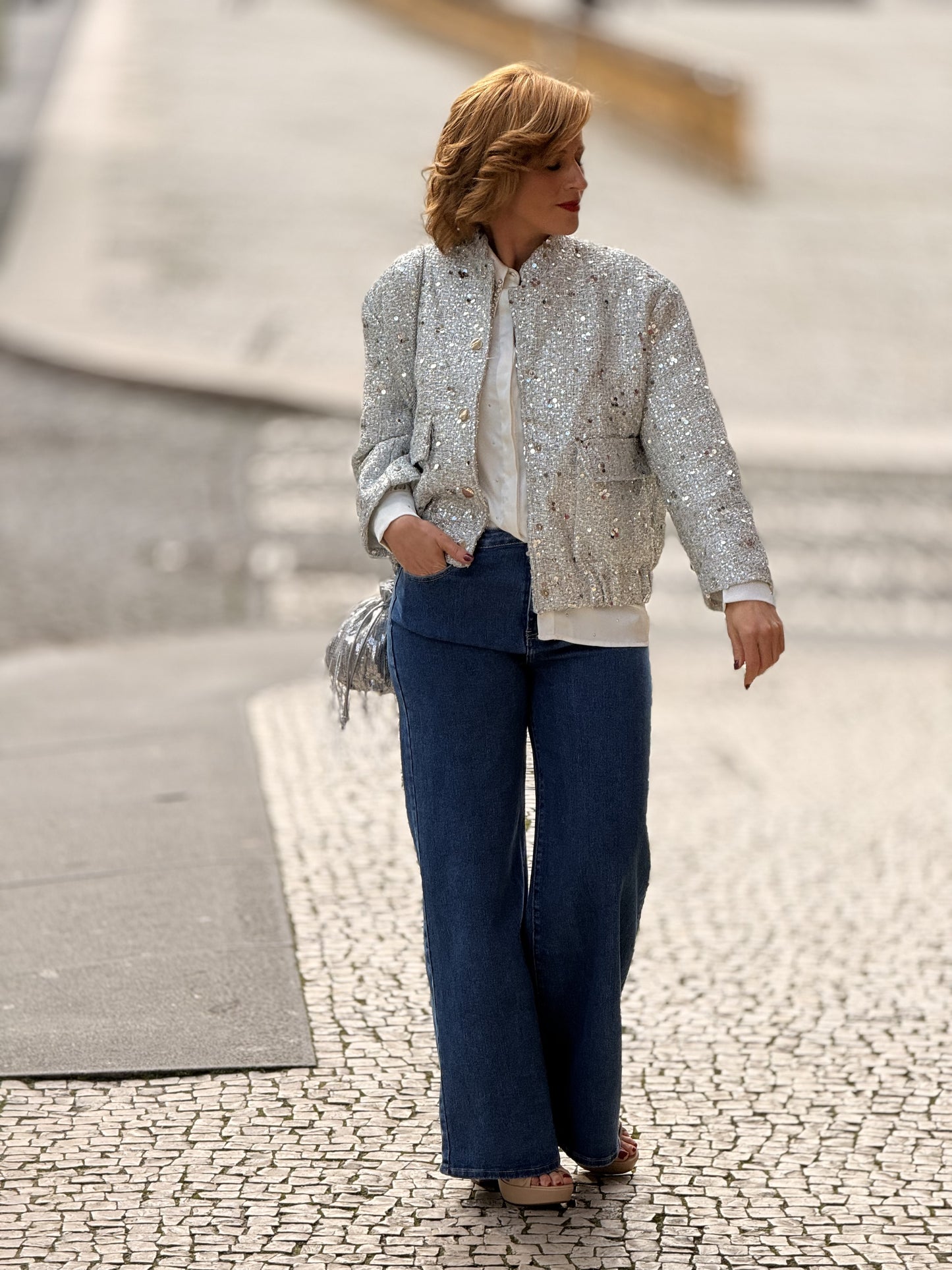 Blusa gola brilhante
