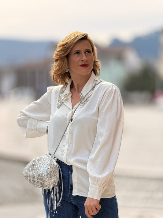 Blusa gola brilhante