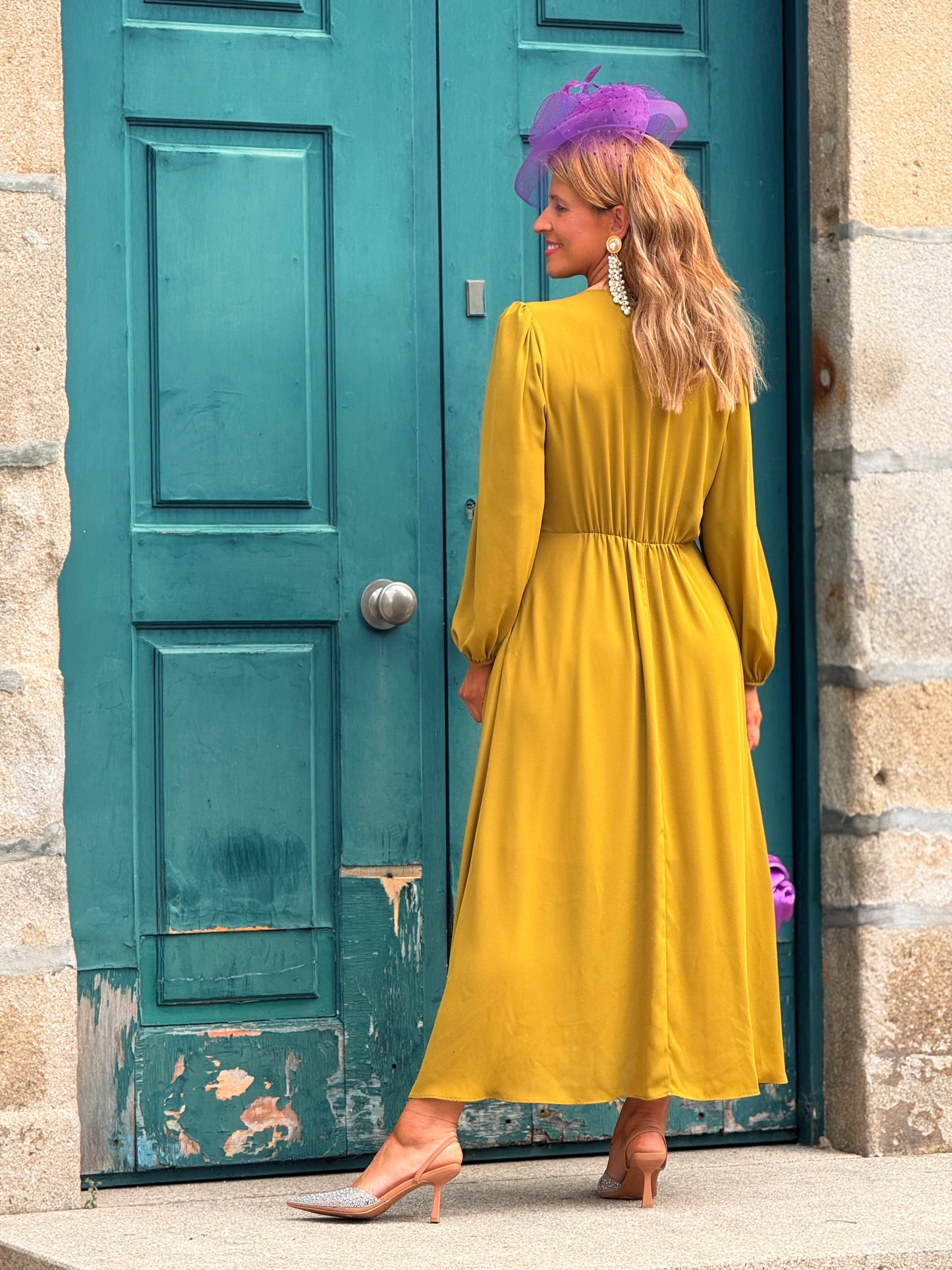 Vestido cruzado e folho SILVINA CAMPOS