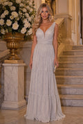 VESTIDO PRATEADO LONGO