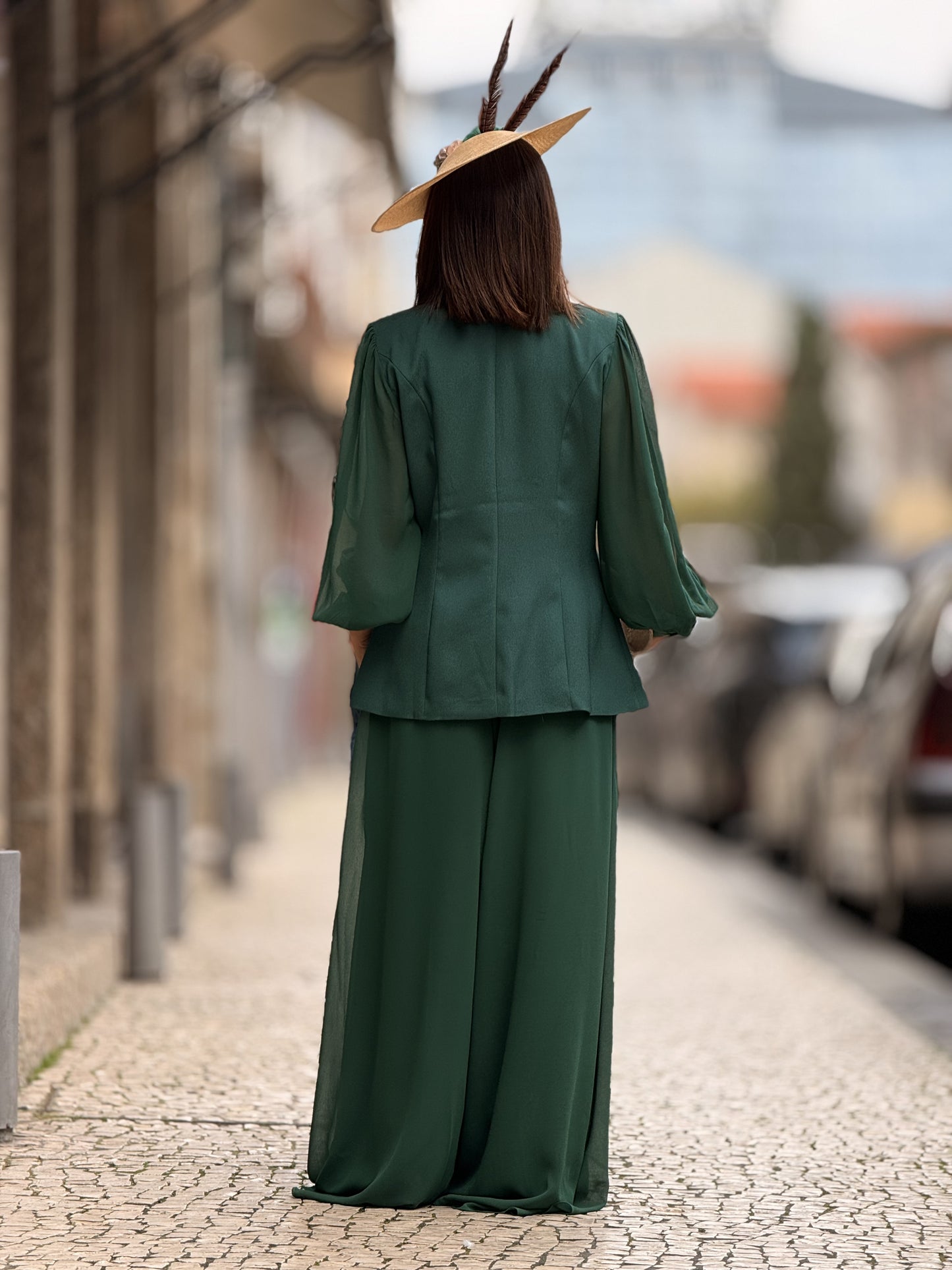 Conjunto verde esmeralda