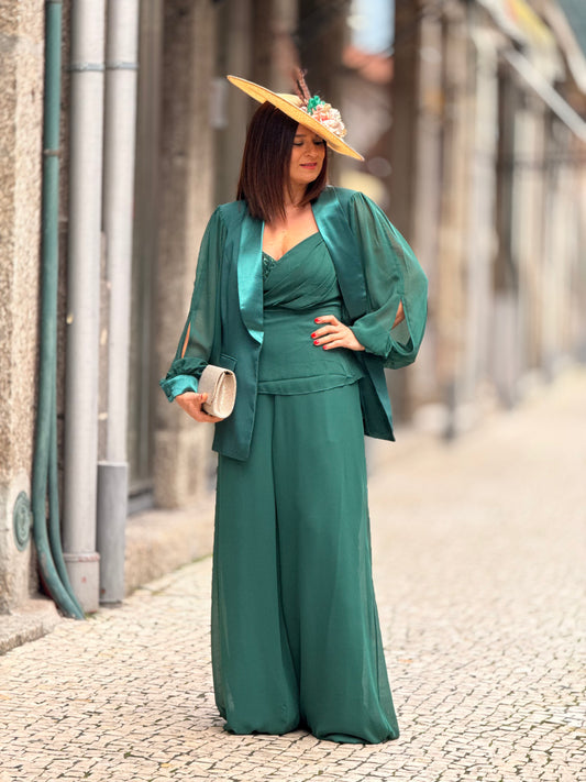 Conjunto verde esmeralda