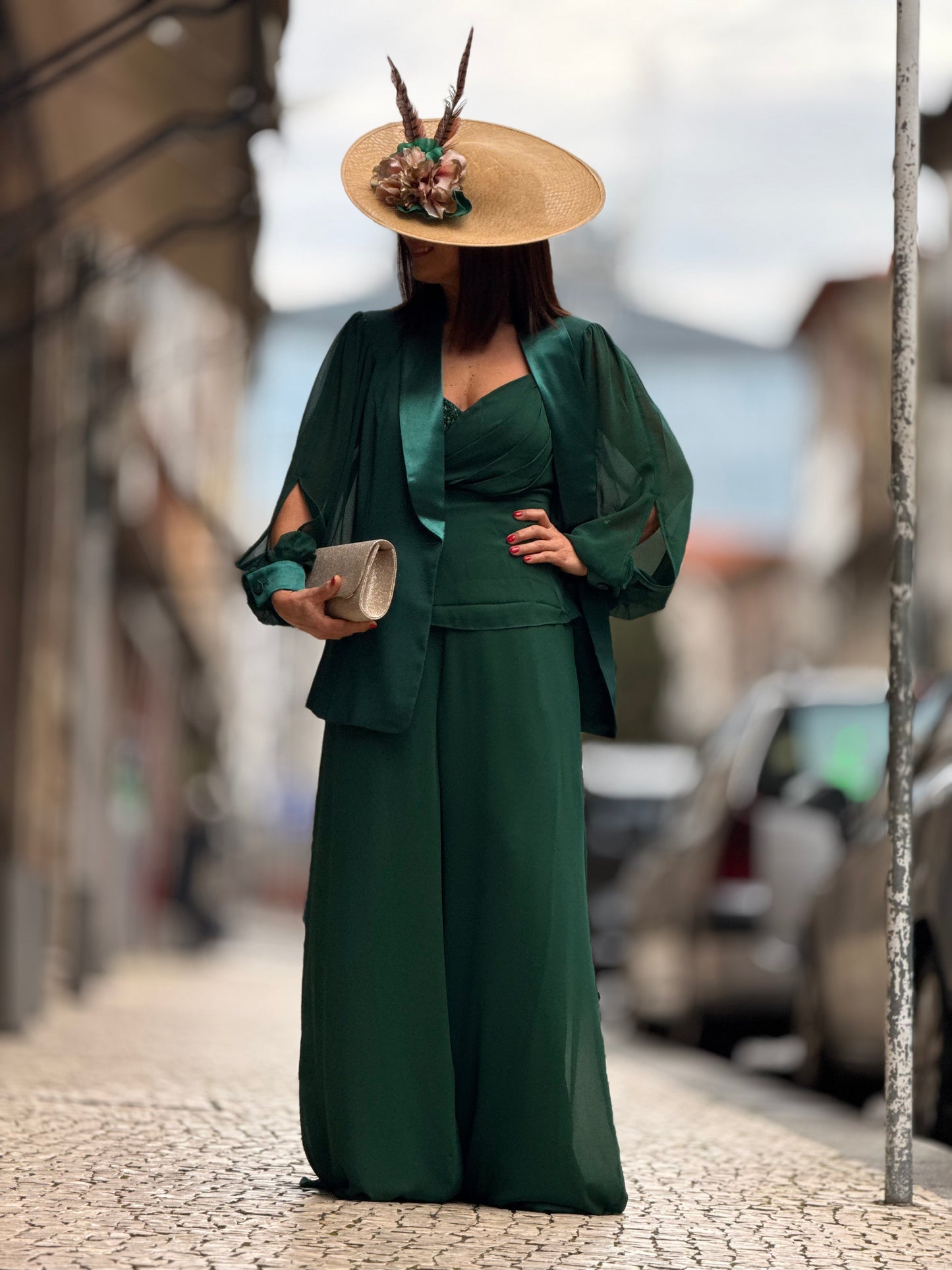 Conjunto verde esmeralda