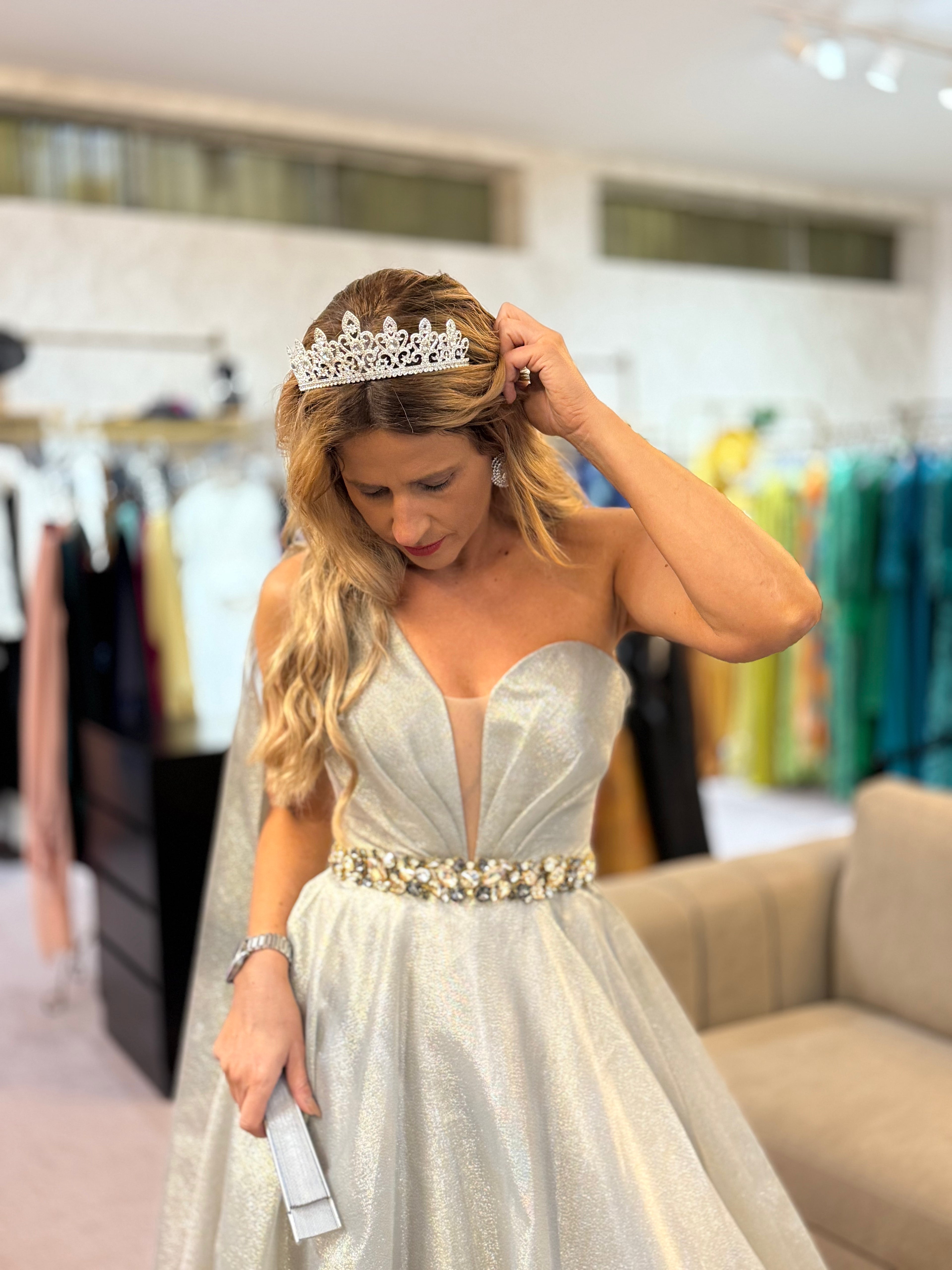 VESTIDO PRATEADO PRINCESA