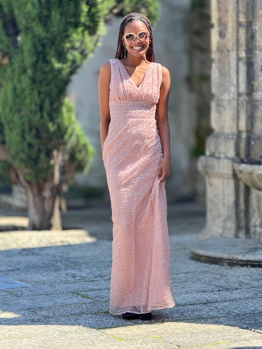 Vestido texturado de glitter