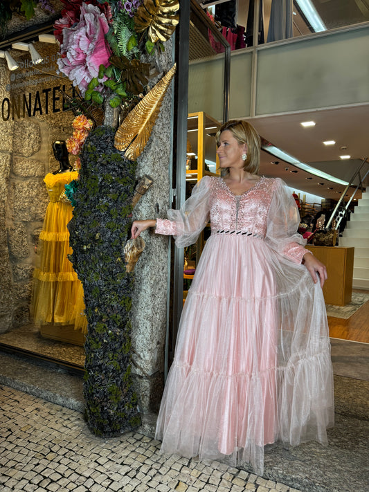 Vestido tule brilhante