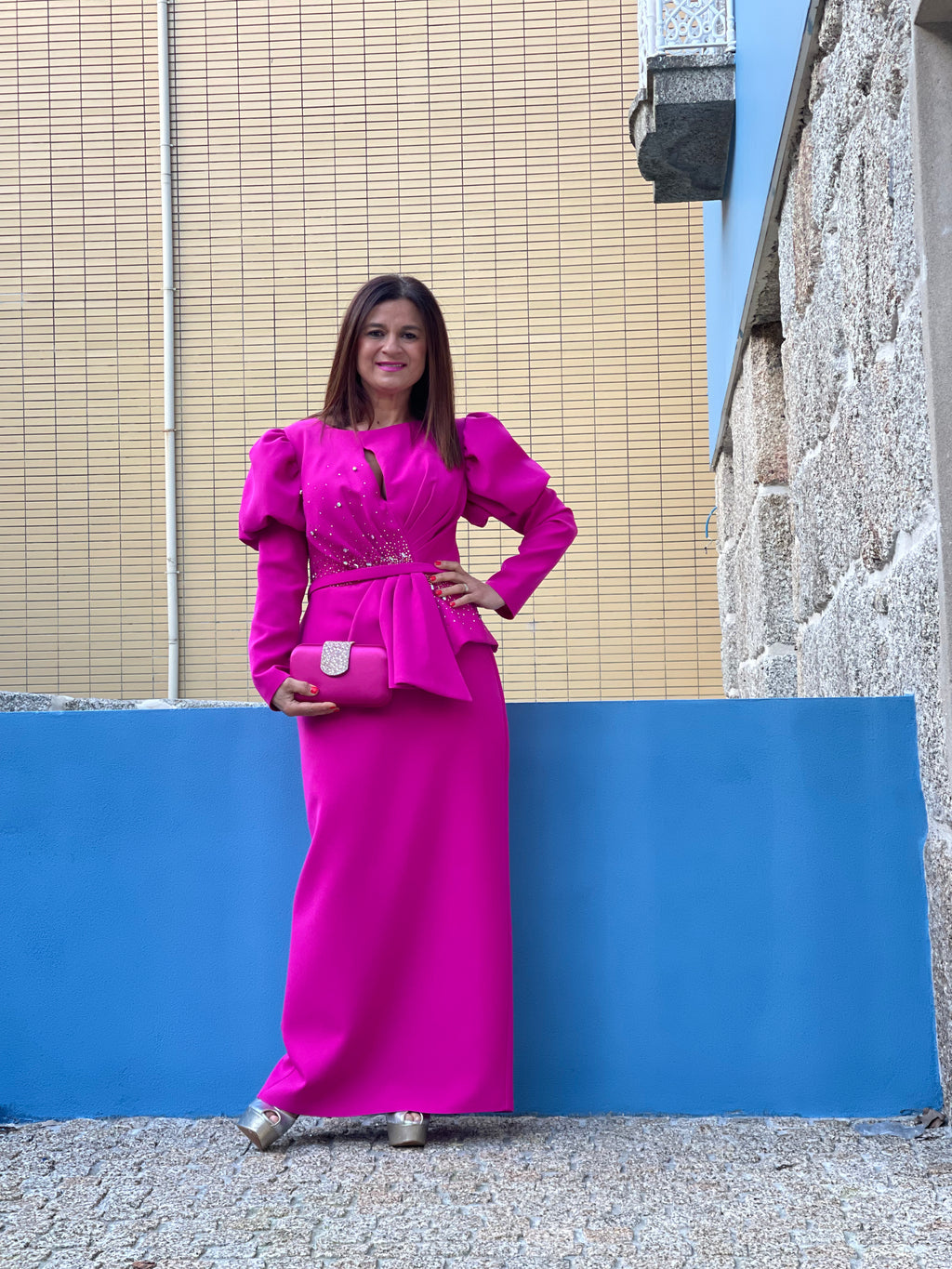 VESTIDO ROSA MIDI