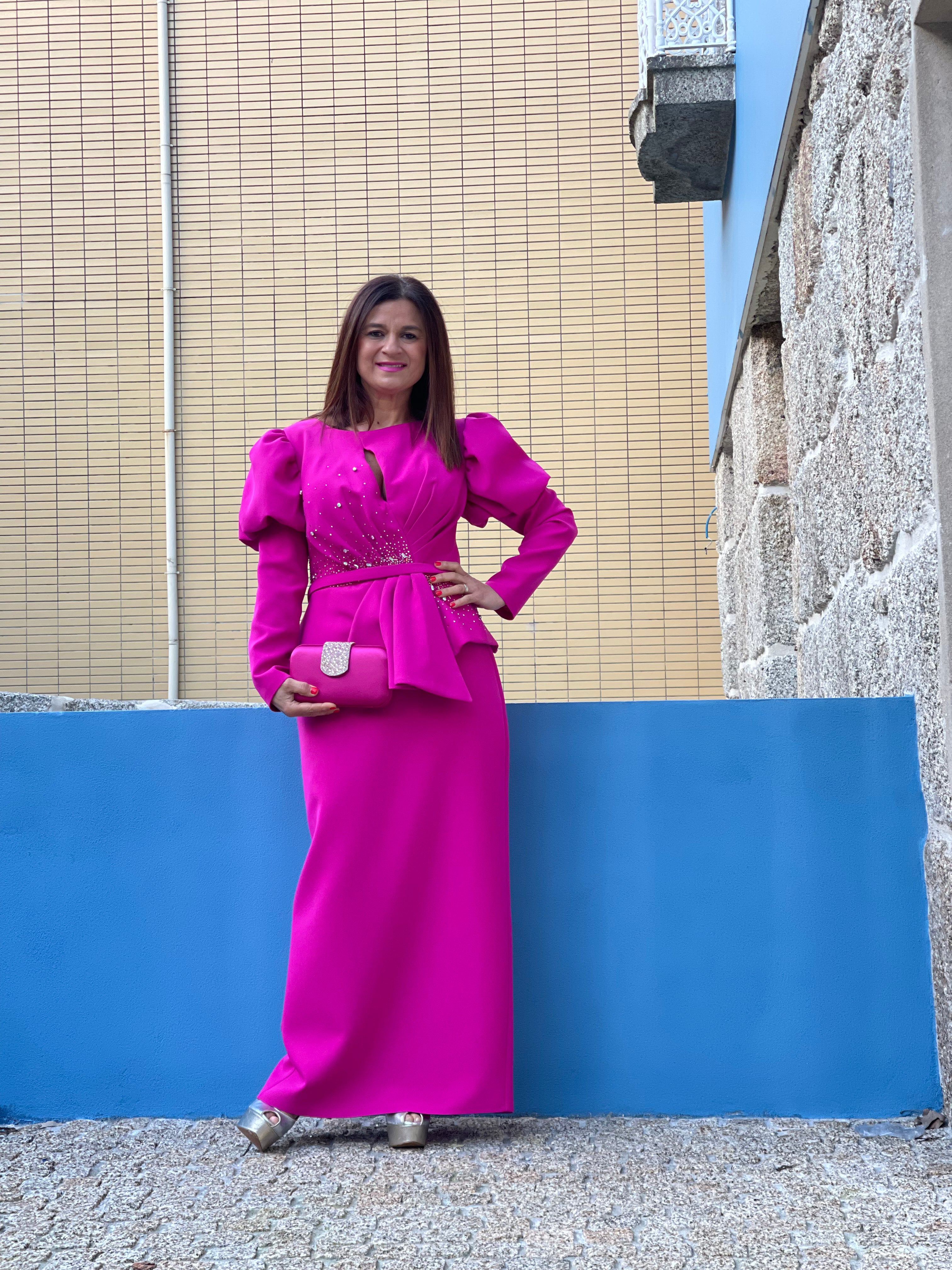 VESTIDO ROSA MIDI