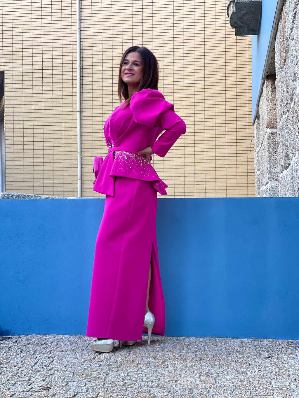 VESTIDO ROSA MIDI