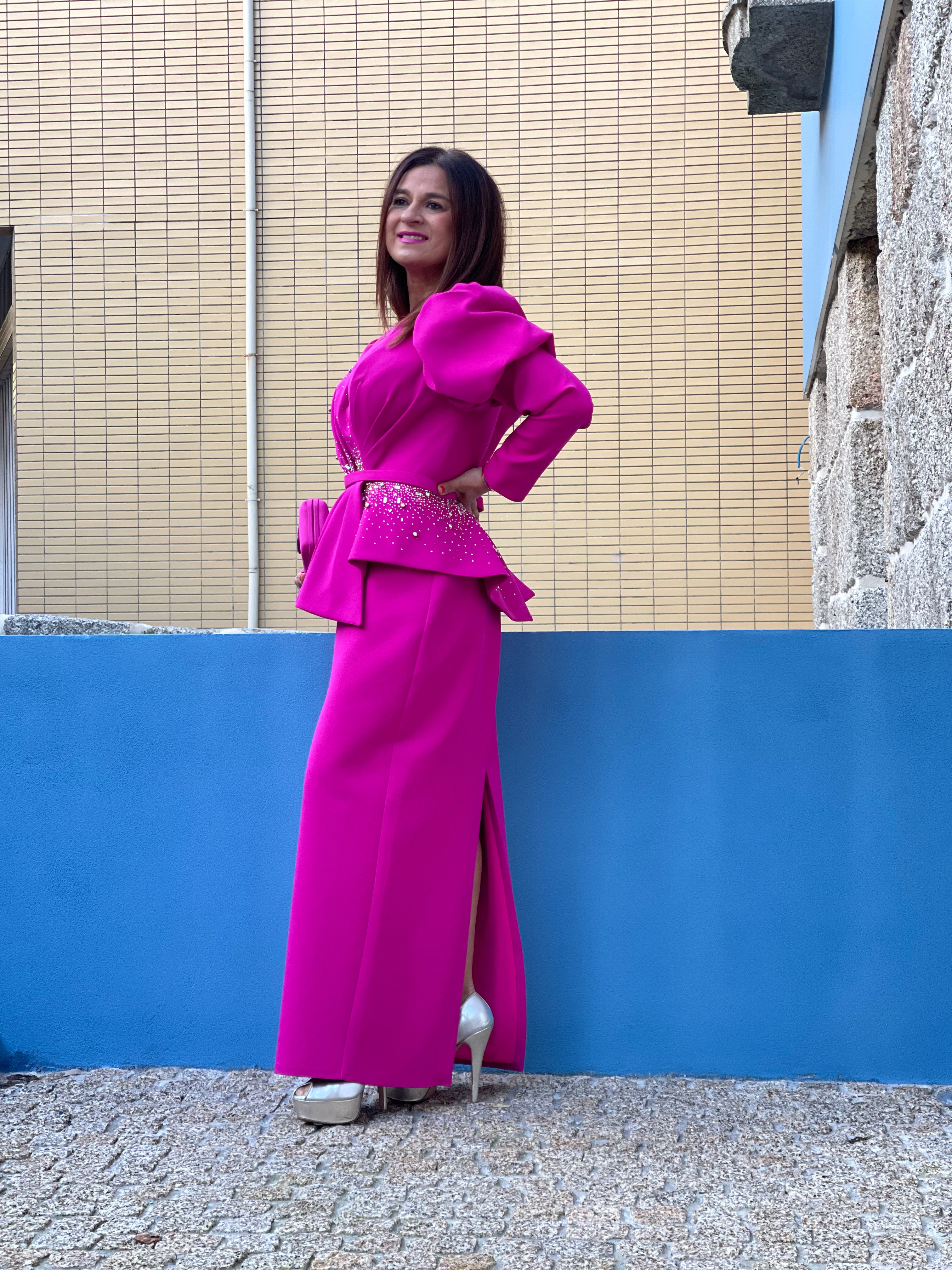 VESTIDO ROSA MIDI