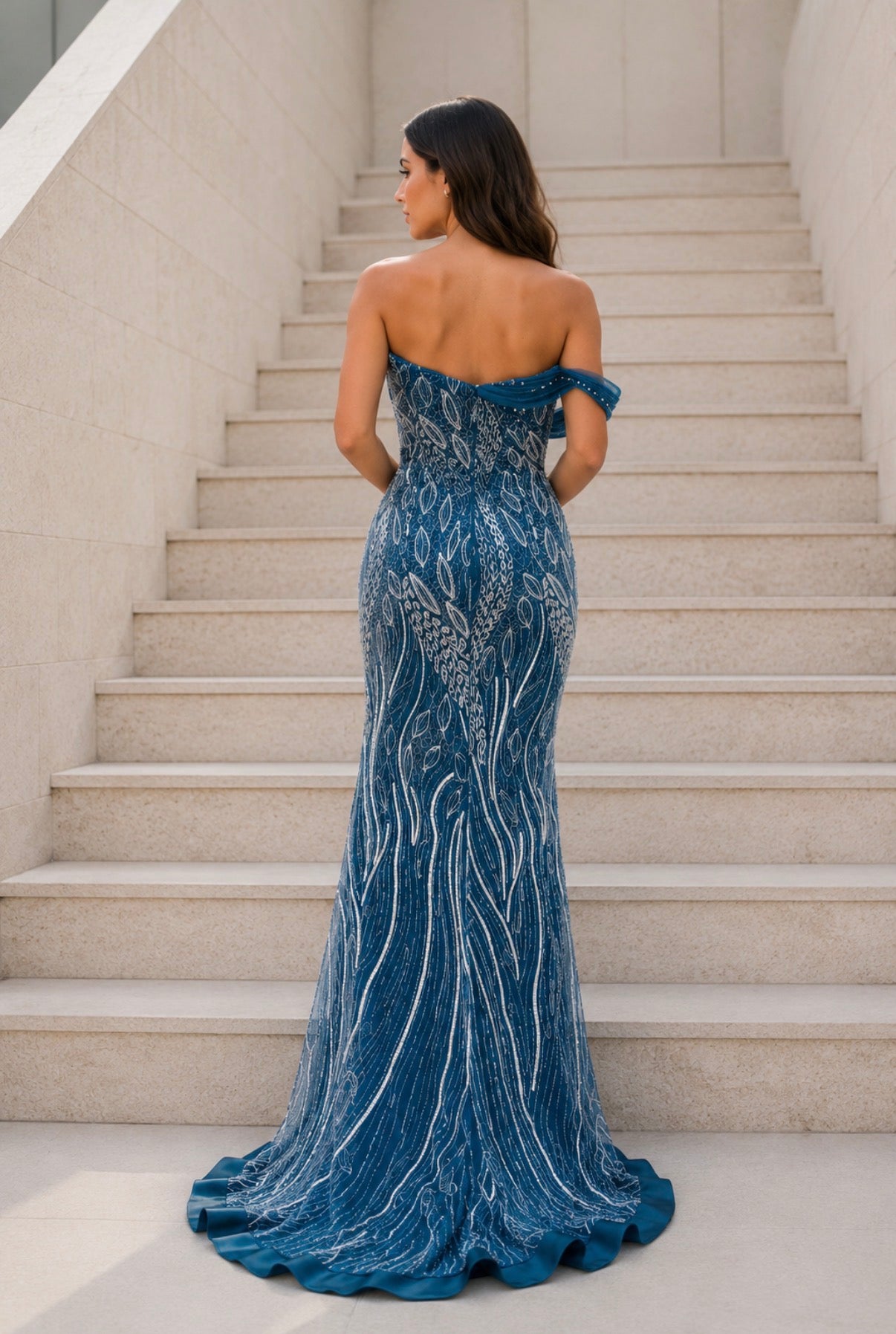 VESTIDO AZUL PETRÓLEO