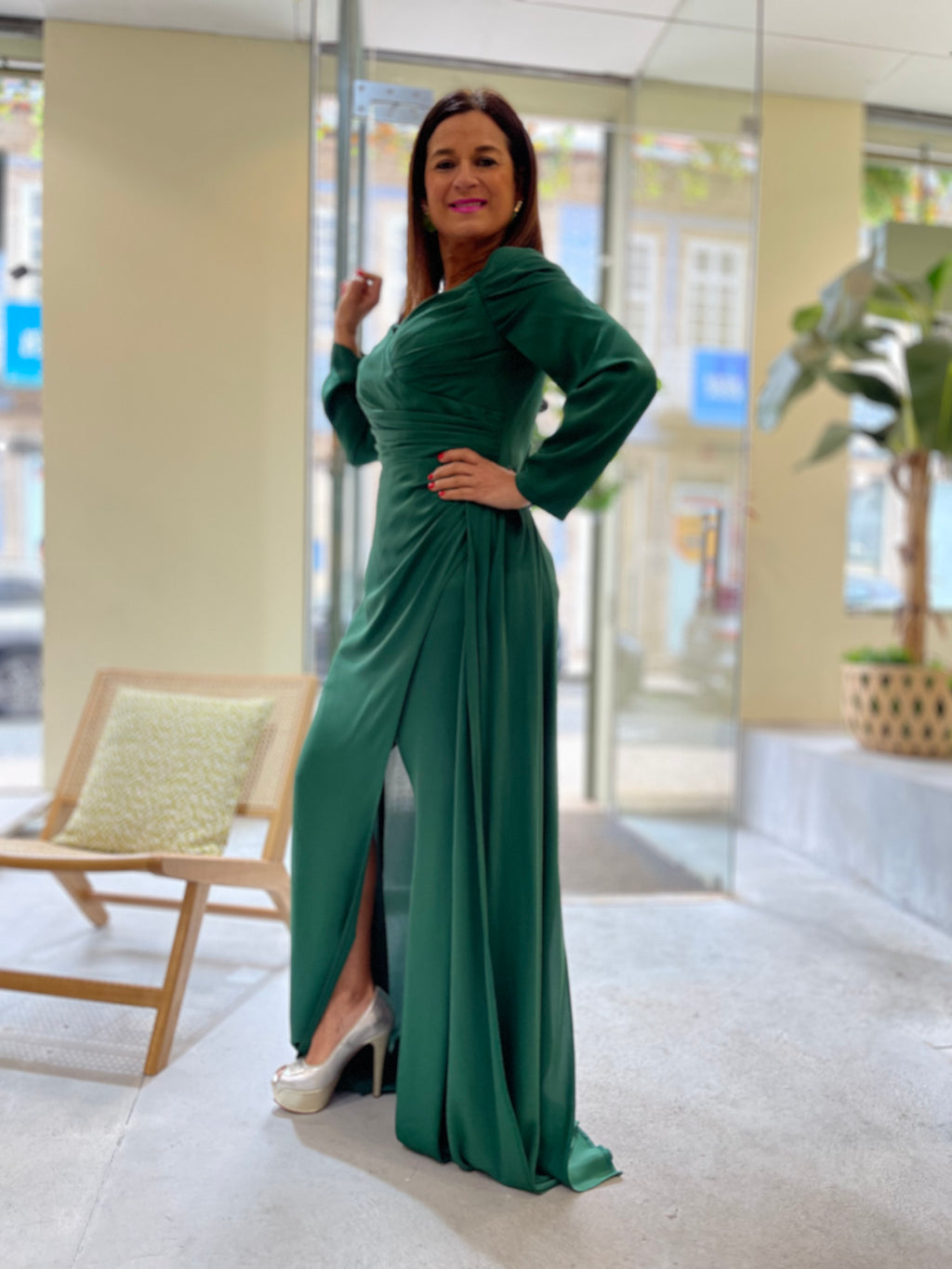 Vestido decote coração
