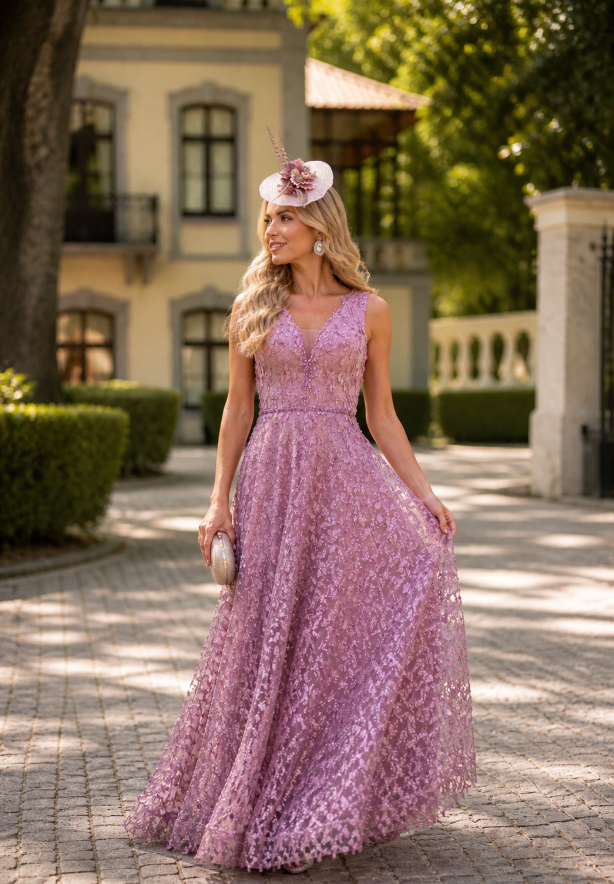 VESTIDO ROSA TEXTURIZADO