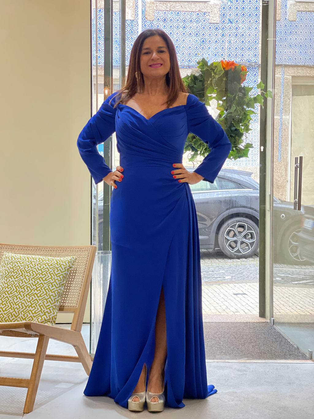 Vestido decote coração