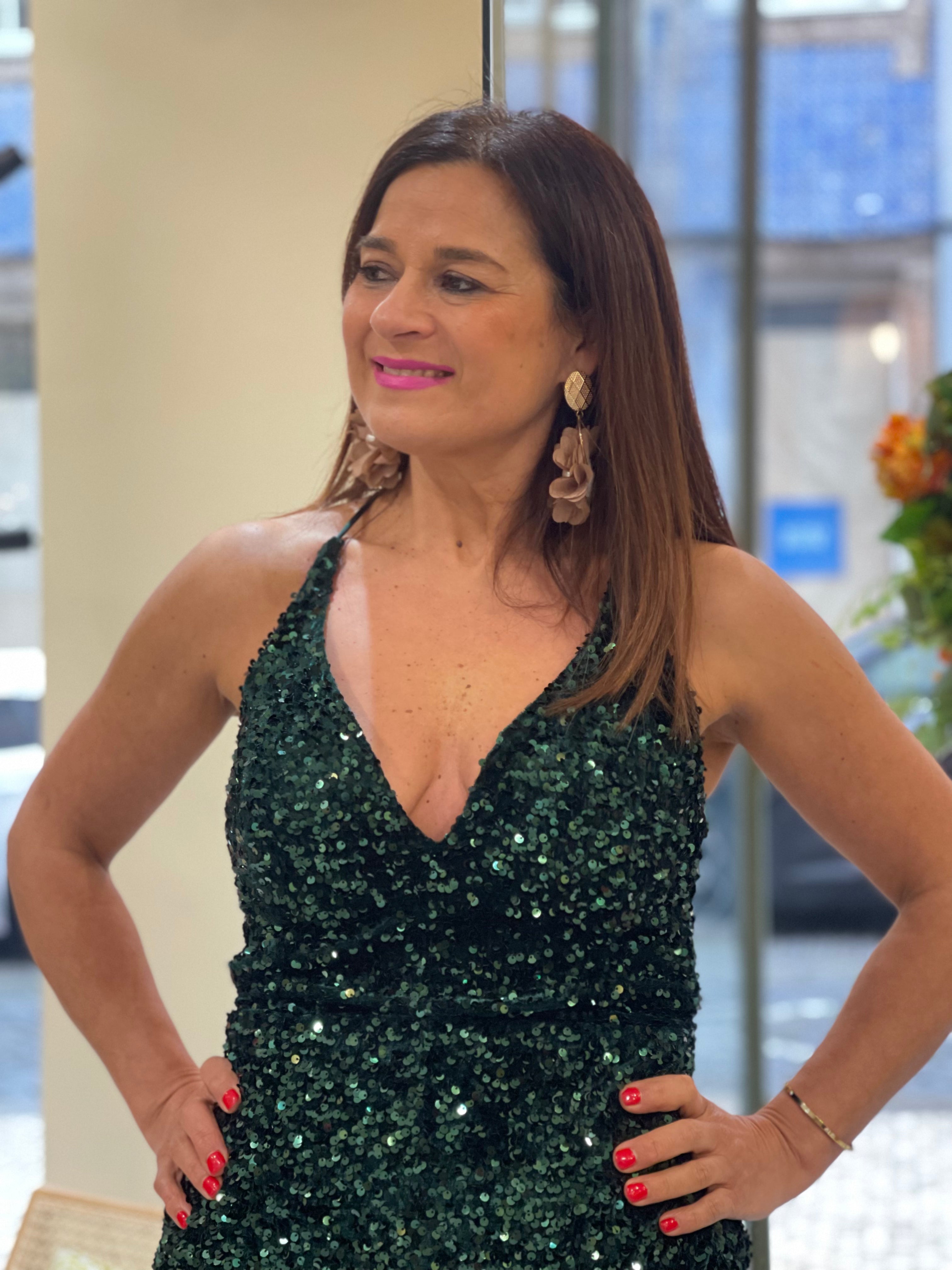 VESTIDO SEREIA LANTEJOULAS