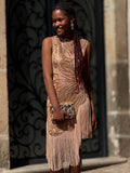 Vestido lantejoulas e franjas