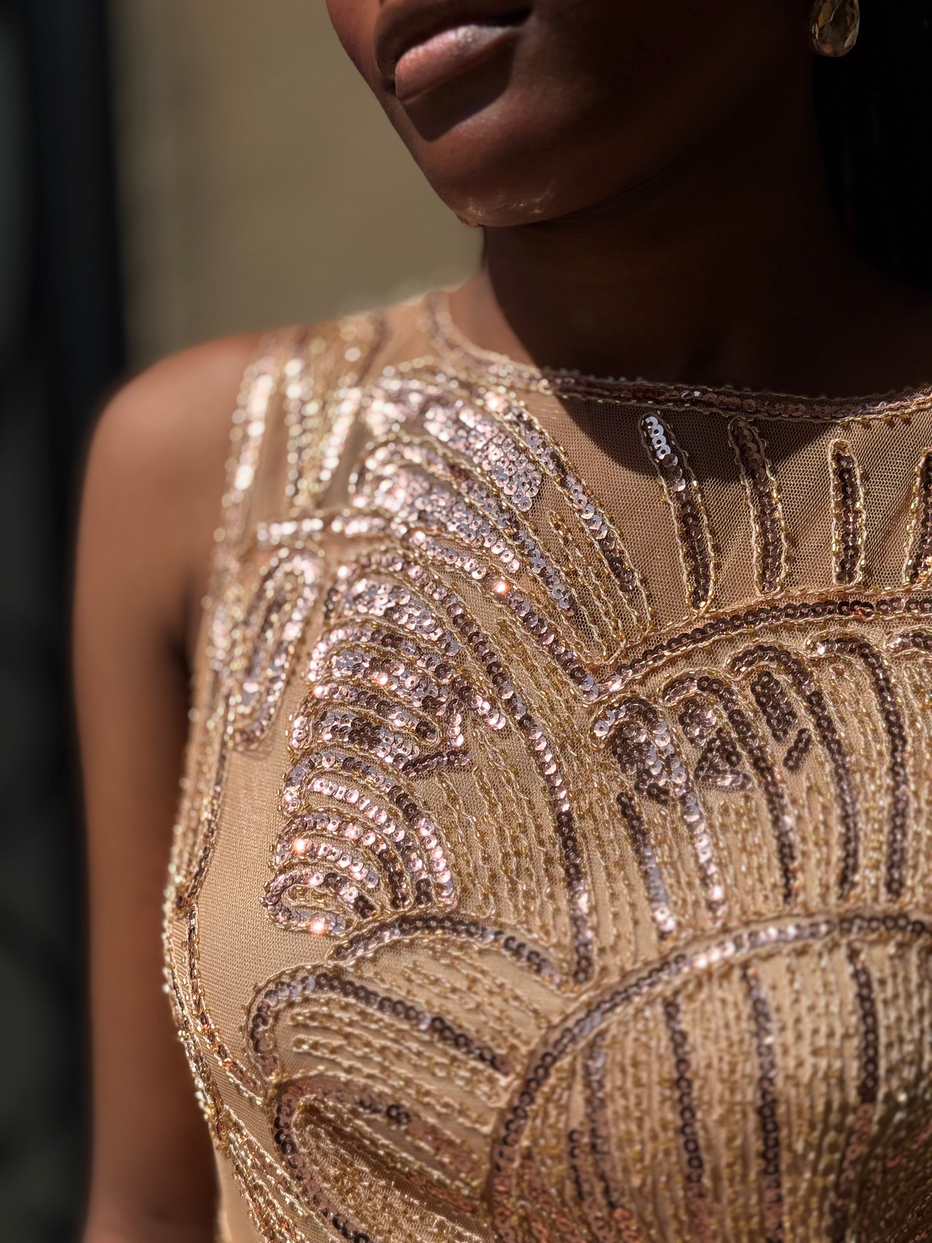 Vestido lantejoulas e franjas