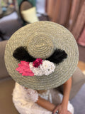 TOUCADO CINZA COM PRETO BRANCO E ROSA