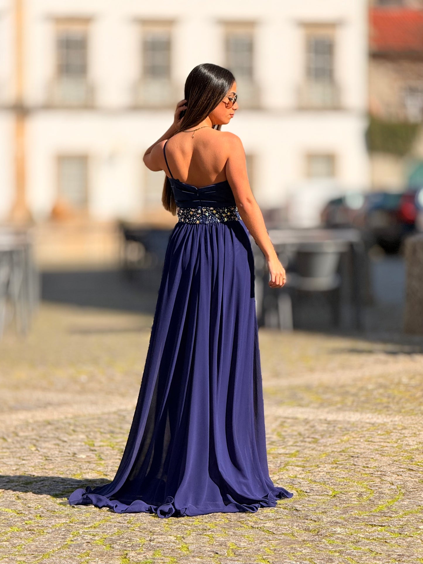 Vestido bordados e brilho